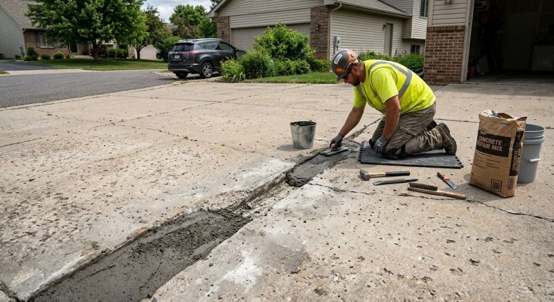 Cement Driveway Repair in West Des Moines, IA