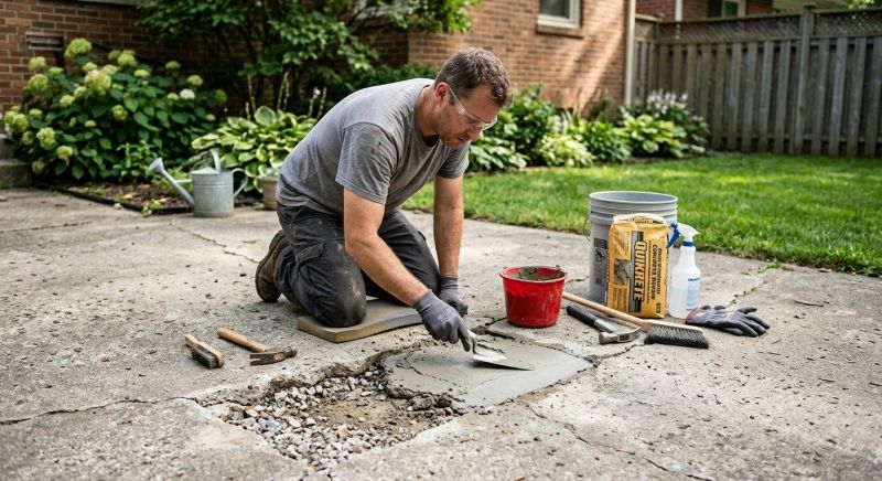 Cement Patio Repair in West Des Moines, IA