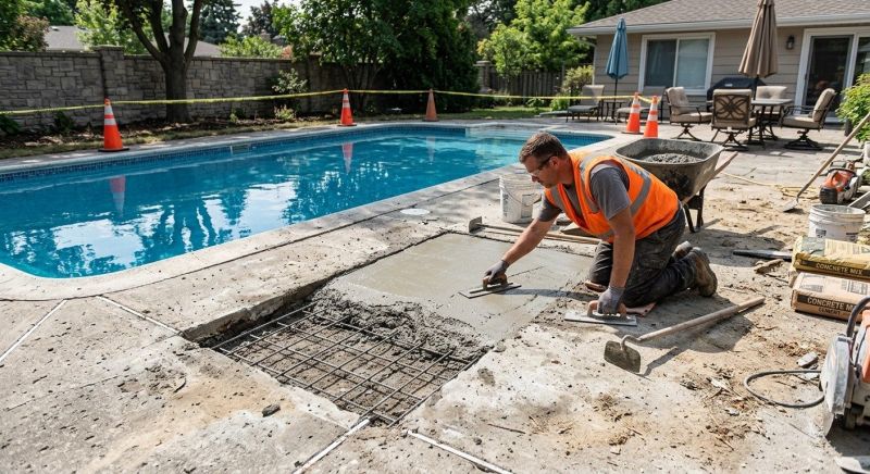 Concrete Pool Deck Repair in Des Moines, IA